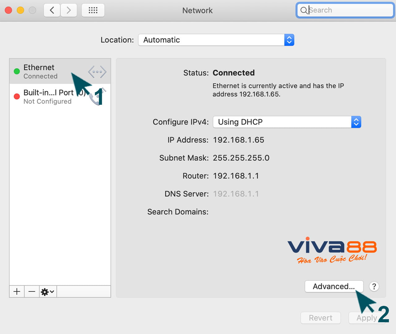đổi DNS trên hệ điều hành MacOS bước 1