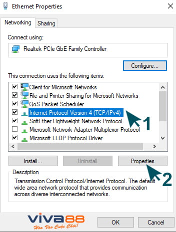 đổi DNS trên hệ điều hành Window bước 4